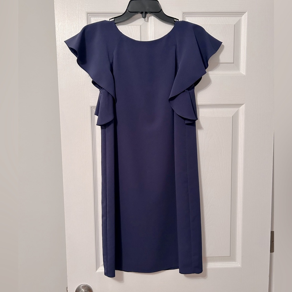 Navy, knee length dress, like new condition